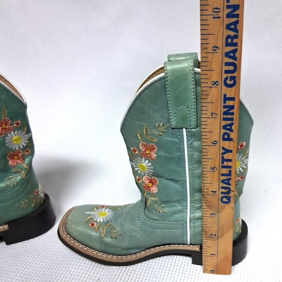 Smoky Mountain Girl's Boots Leather Western Floral Size 11 Blue-ish - Picture 9 of 9